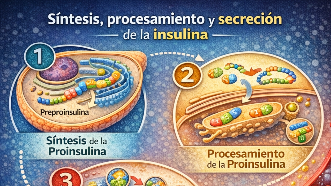 ¿Cómo se produce el péptido C en las células Beta?